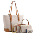 Elegant 4-Piece Tote Set | White/Beige